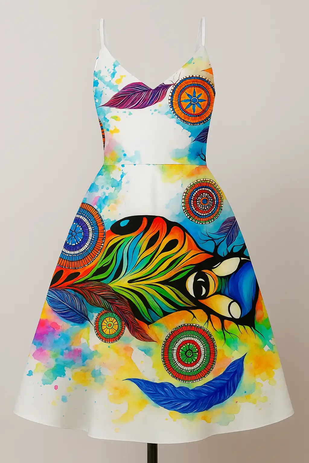 Hand-Painted Watercolor Dress